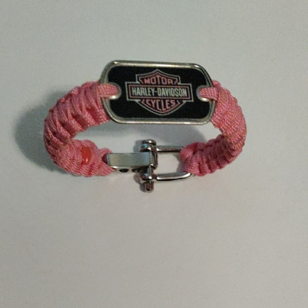 Harley-Davidson Pink and Black Paracord Bracelet